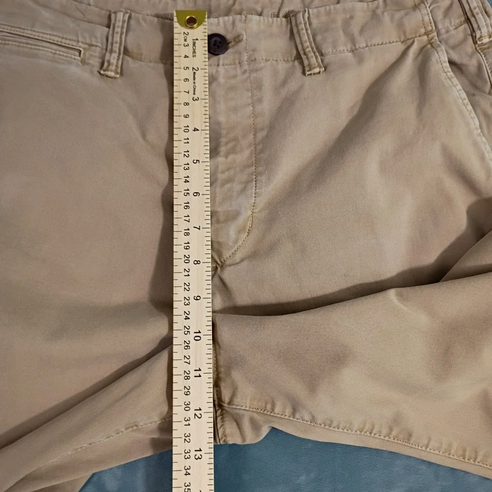 American Eagle Men 34x34 Slim Straight Flex Chino Pants Khaki Tan Cotton Stretch